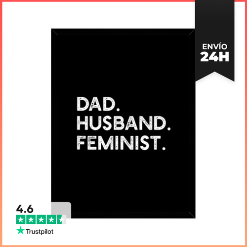 Cuadro Con Marco Vertical Papá Feminista Esposo Regalo Pro - latostadora.com - Modalova