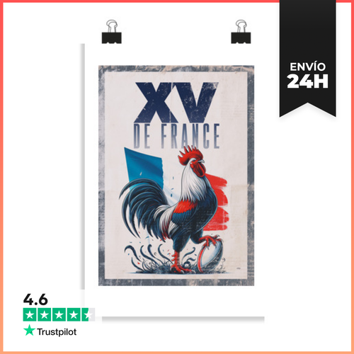 Póster Vertical Xv De Francia - Rugby LaTostadora - latostadora.com - Modalova
