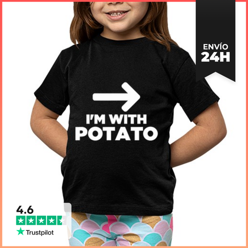 Camiseta Clásica Para Niños Estoy Con Una Papa Con Una Flecha - latostadora.com - Modalova