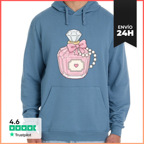 Sudadera Unisex Con Capucha Frasco De Perfume Rosa Con Lazo Y - latostadora.com - Modalova