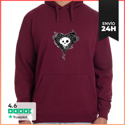Sudadera Unisex Con Capucha Calavera De Corazón LaTostadora - latostadora.com - Modalova