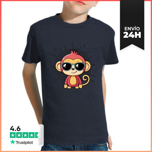 Camiseta Clásica Para Niños Singe Elegante Salpicadura Gafas - latostadora.com - Modalova