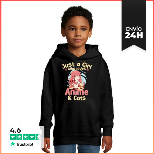 Sudadera Para Niños Con Capucha Chica Que Ama El Anime Y Los - latostadora.com - Modalova