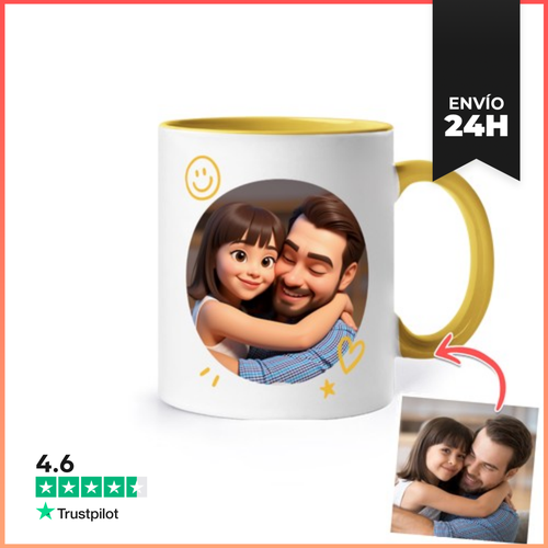 Taza De Colores Efecto Animación 3D Taza Papá Hija Carga - latostadora.com - Modalova