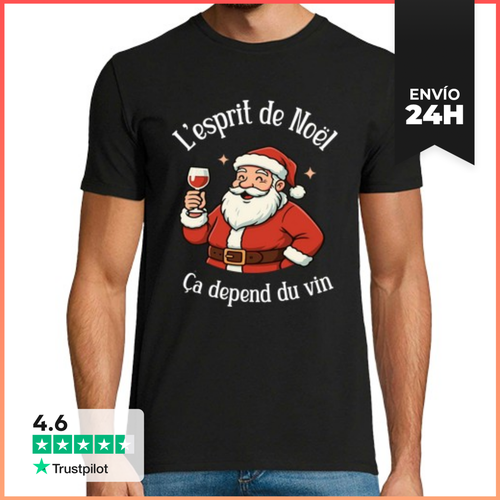 Camiseta Hombre Clásica El Espíritu De Navidad Depende Del Vino - latostadora.com - Modalova