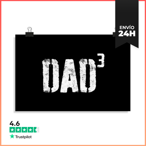 Póster Horizontal Papá Cúbico Papá De Tres Día Del Padre - latostadora.com - Modalova