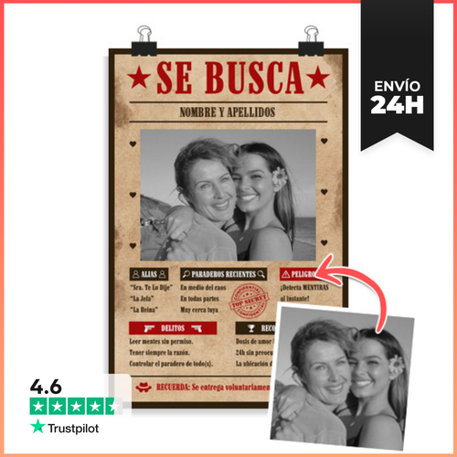 Póster Vertical Cartel Se Busca Mamá - Regalo Día De La Madre - latostadora.com - Modalova