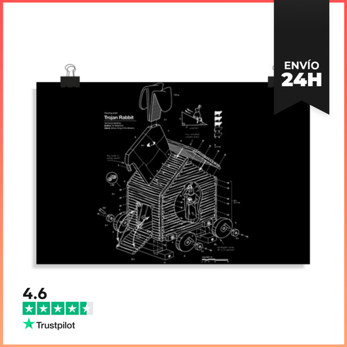 Póster Horizontal Plano Caballo De Troya Conejo Gracioso - latostadora.com - Modalova