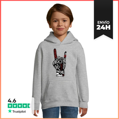 Sudadera Para Niños Con Capucha Mano Rockera LaTostadora - latostadora.com - Modalova