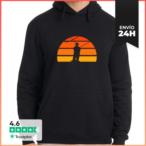 Sudadera Unisex Con Capucha Atardecer Pesca Con Mosca Pescador - latostadora.com - Modalova