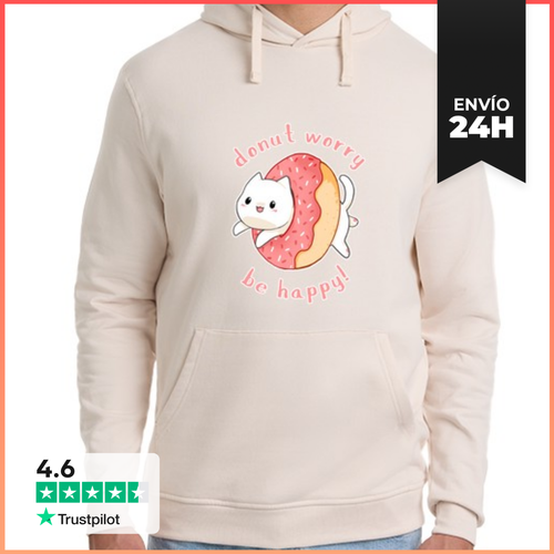 Sudadera Unisex Con Capucha Donut Worry Cat LaTostadora - latostadora.com - Modalova
