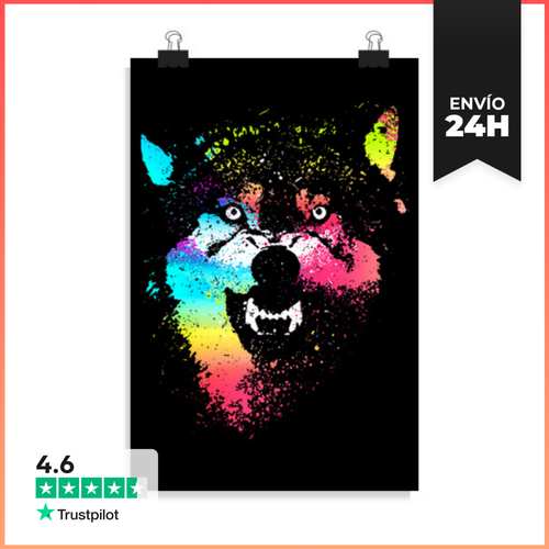 Póster Vertical Lobos Technicolor LaTostadora - latostadora.com - Modalova