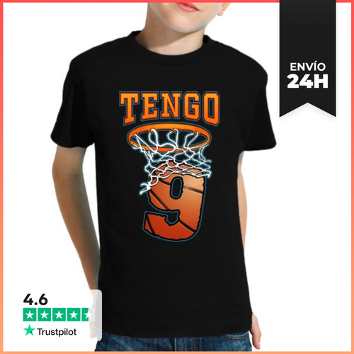 Camiseta Clásica Para Niños Cumpleaños 9 Años Baloncesto Canasta - latostadora.com - Modalova