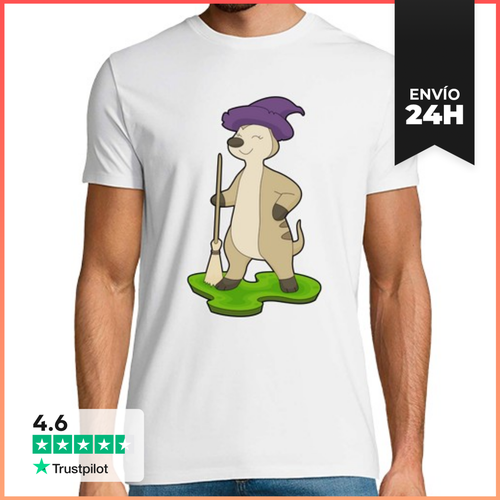 Camiseta Hombre Clásica Bruja Suricata De Halloween LaTostadora - latostadora.com - Modalova