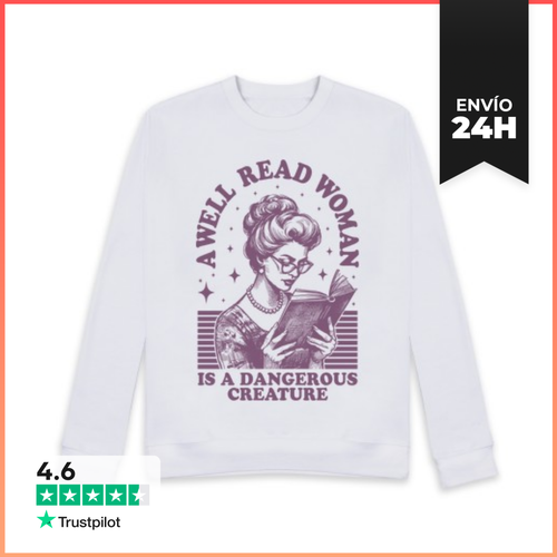 Sudadera Unisex A WELL READ WOMAN IS DANGEROUS CREATURE - latostadora.com - Modalova