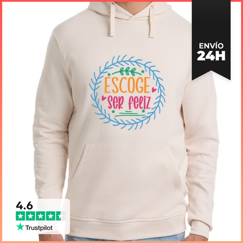 Sudadera Unisex Con Capucha Escoge Ser Feliz LaTostadora - latostadora.com - Modalova
