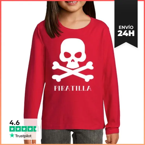 Camiseta Manga Larga Para Niños Piratilla (blanco) LaTostadora - latostadora.com - Modalova