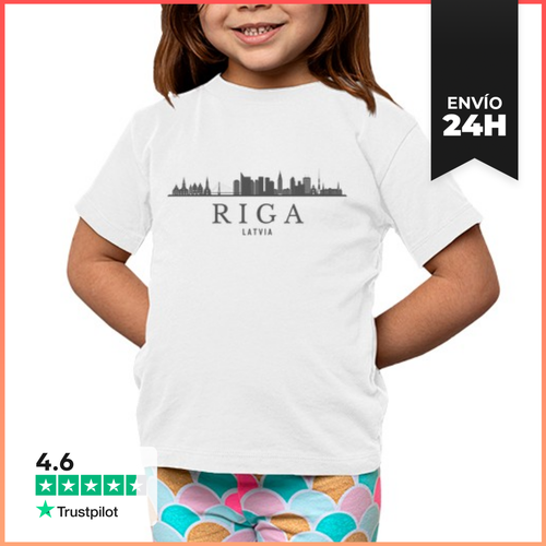 Camiseta Clásica Para Niños Horizonte De Riga, Riga Letonia - latostadora.com - Modalova