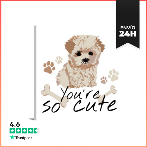 Lienzo Cuadrado Perrito Cute. N LaTostadora - latostadora.com - Modalova