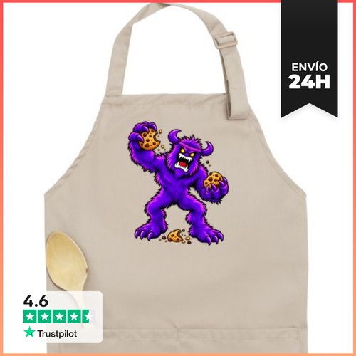 Delantal Premium Con Bolsillo Monstruo De Las Galletas - latostadora.com - Modalova