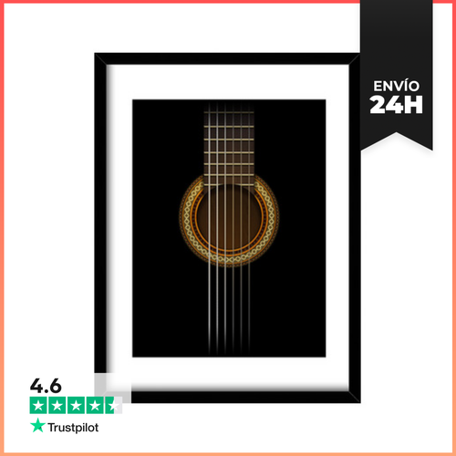 Cuadro Con Marco Vertical Guitarra Total LaTostadora - latostadora.com - Modalova