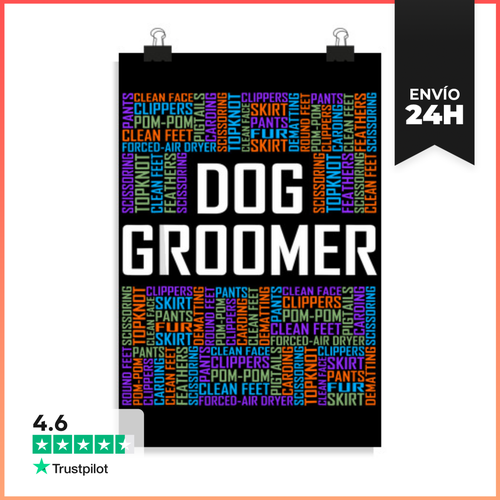 Póster Vertical Regalos De Palabras Para Peluqueros De Perros - latostadora.com - Modalova