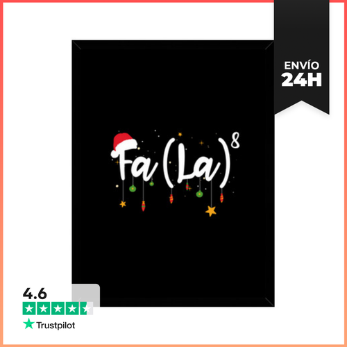 Cuadro Con Marco Vertical Fa La8 Divertido Navidad Santa Fa La - latostadora.com - Modalova
