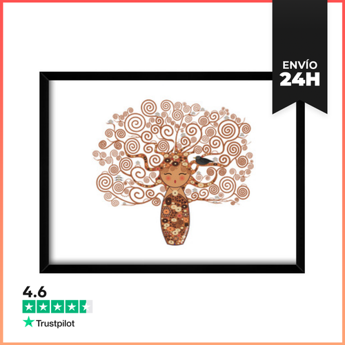 Cuadro Con Marco Horizontal Kokeshi El Árbol De La Vida Estilo - latostadora.com - Modalova