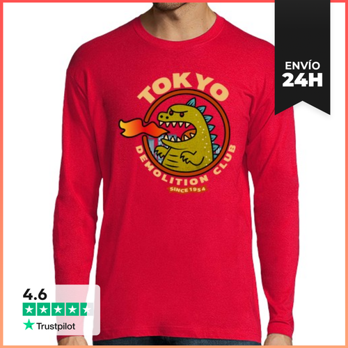 Camiseta Hombre Manga Larga Tokyo Godzilla LaTostadora - latostadora.com - Modalova