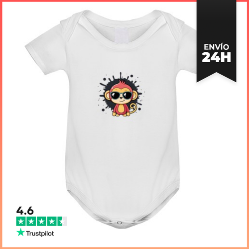 Body Bebé Singe Elegante Salpicadura Gafas Negras LaTostadora - latostadora.com - Modalova