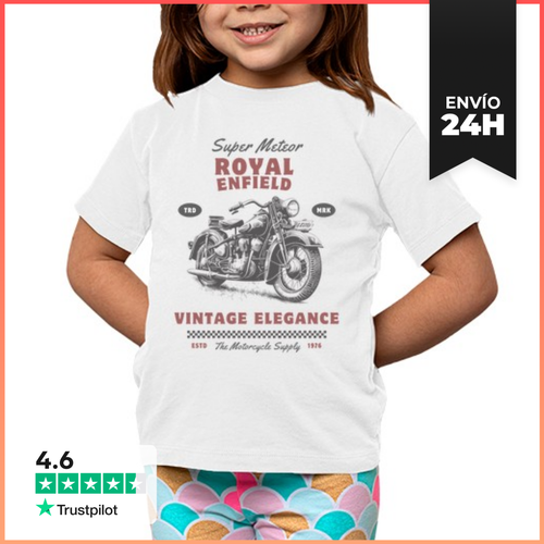 Camiseta Clásica Para Niños Royal Enfield Super Meteor 1976 - latostadora.com - Modalova