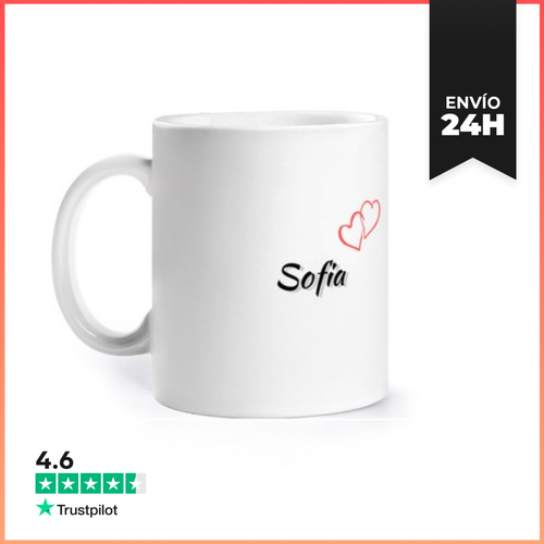 Taza Primer Nombre Sofía Simple Corazón Rosa LaTostadora - latostadora.com - Modalova