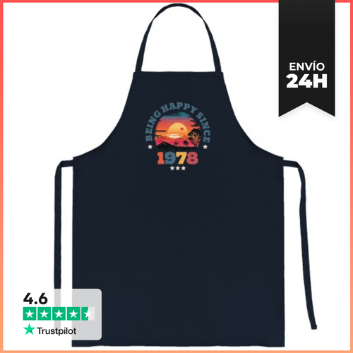 Delantal Being Happy Since 1978 Vintage Sunset Birthday Gift - latostadora.com - Modalova