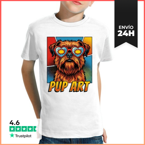 Camiseta Clásica Para Niños Perro Retro Brussels Griffon Pop Art - latostadora.com - Modalova