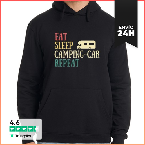 Sudadera Unisex Con Capucha Comer Dormir Autocaravana Humor - latostadora.com - Modalova