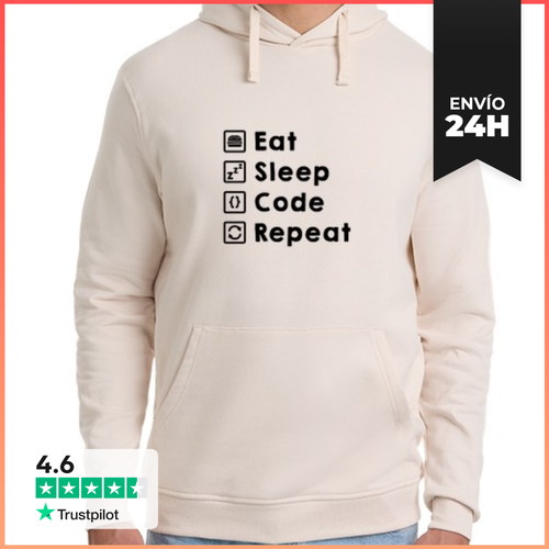 Sudadera Unisex Con Capucha Eat Sleep Code Repeat Dark - latostadora.com - Modalova