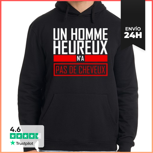 Sudadera Unisex Con Capucha Un Hombre Feliz No Tiene Pelo - latostadora.com - Modalova
