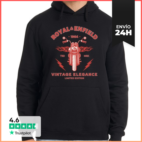 Sudadera Unisex Con Capucha Royal Enfield 1964 Vintage Elegance - latostadora.com - Modalova
