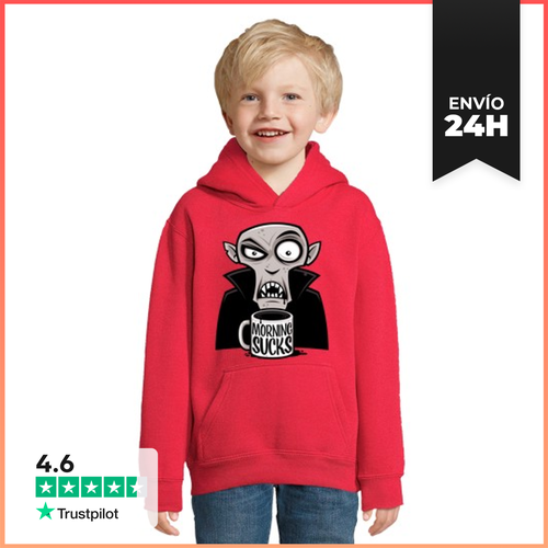 Sudadera Para Niños Con Capucha La Mañana Apesta Vampiro Gruñón - latostadora.com - Modalova