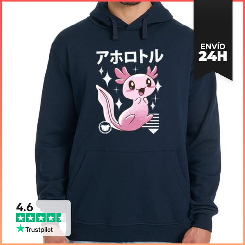 Sudadera Unisex Con Capucha Axolotl Kawaii LaTostadora - latostadora.com - Modalova