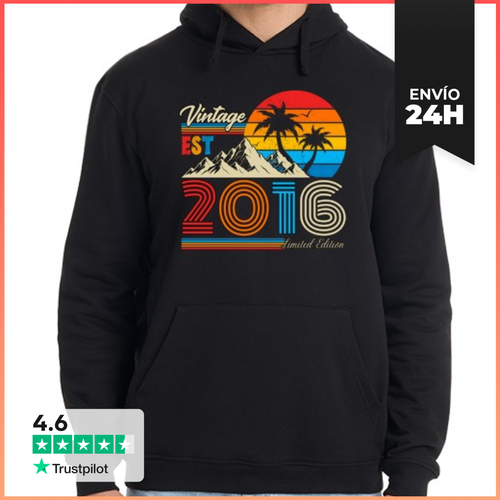 Sudadera Unisex Con Capucha Vintage 2016 Estilo Retro Palmeras - latostadora.com - Modalova