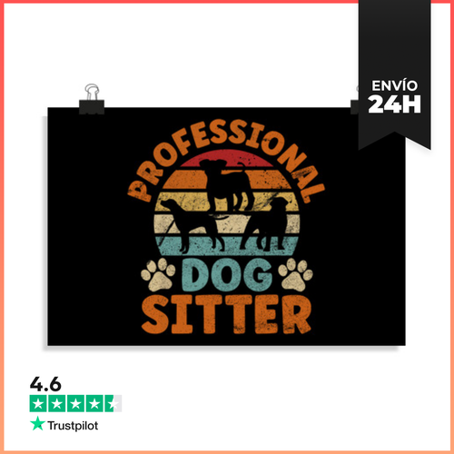 Póster Horizontal Entrenador De Perros Comandos De Perro Sentarse - latostadora.com - Modalova