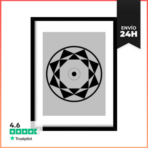 Cuadro Con Marco Vertical Diseño De Mandala De Estrella Geométric - latostadora.com - Modalova