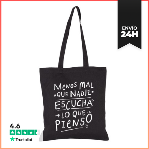 Bolsa De Tela Menos Mal Que Nadie Escucha Lo Que Pienso - latostadora.com - Modalova