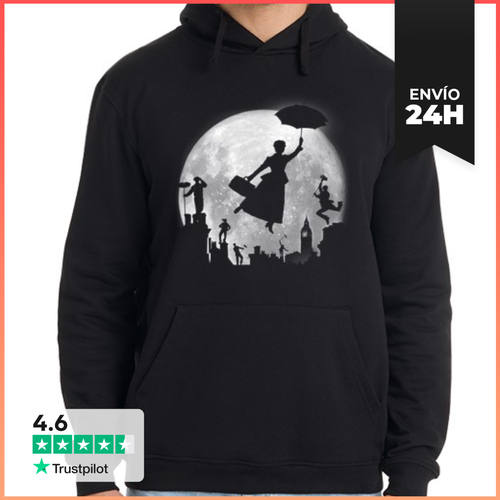 Sudadera Unisex Con Capucha Full Moon Over London Rooftops - latostadora.com - Modalova