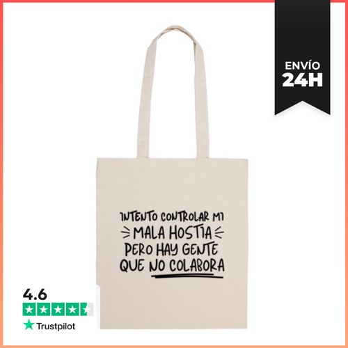 Bolsa De Tela Intento Controlar Mi Mala Hostia Negro LaTostadora - latostadora.com - Modalova