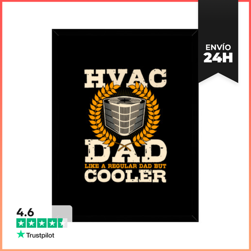 Cuadro Con Marco Vertical Papá Técnico De HVAC En La Parte - latostadora.com - Modalova