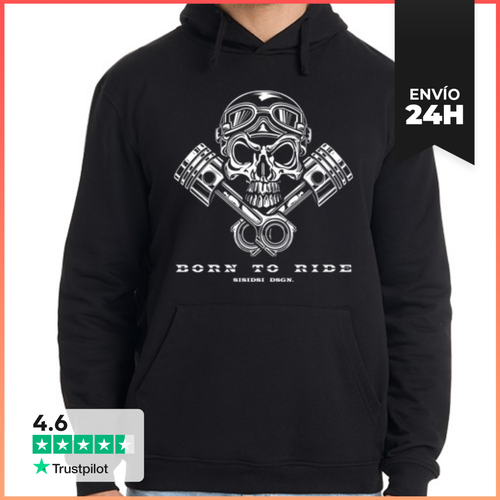 Sudadera Unisex Con Capucha Born To Ride LaTostadora - latostadora.com - Modalova
