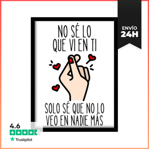 Cuadro Con Marco Vertical No Se Lo Que Vi En Ti Enamorados San Va - latostadora.com - Modalova