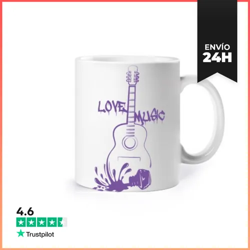 Taza Tinta Derramada Forma Guitarra En Morad LaTostadora - latostadora.com - Modalova